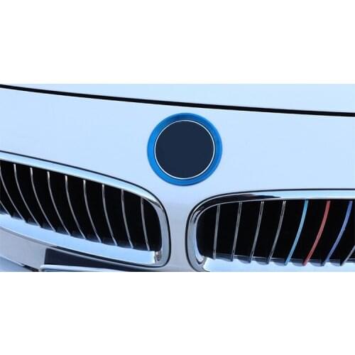 Angelguoguo 2pcs Stainless Steel Car front logo+rear logo decorative ring for BMW M3 M4 F30 F31 F32 F34 F32 F82
