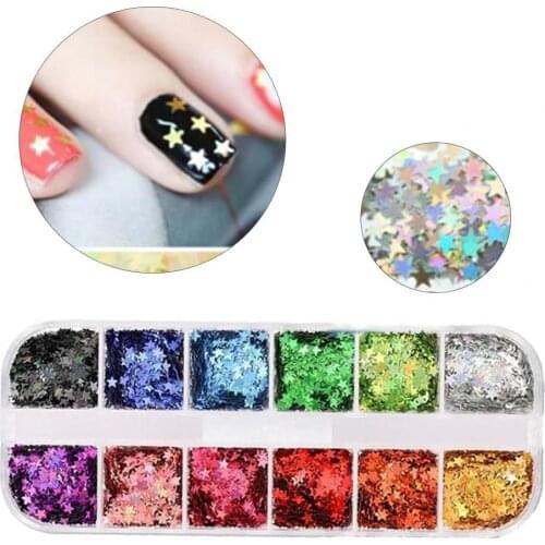 Nail Sequins Dust Pretty Elegant Colorful Nail Art Glitter Sequins for Girl 3D colourful Sequins Polish Manicure Nail Decoration