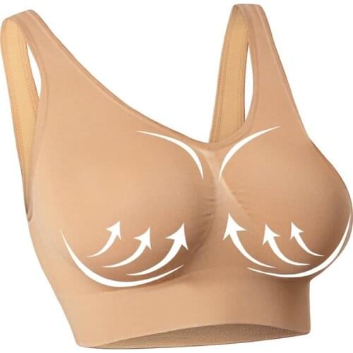 Basic Seamless Simple Sexy Lingerie Bralette Spandex Sport Push Up Wireless Bras for Women Plus Size Solid Color Summer Crop Top