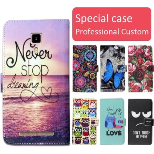 Fashion cartoon printed flip wallet leather case for BQ BQ-4526 Fox with Card Slot phone bag book case,free gift