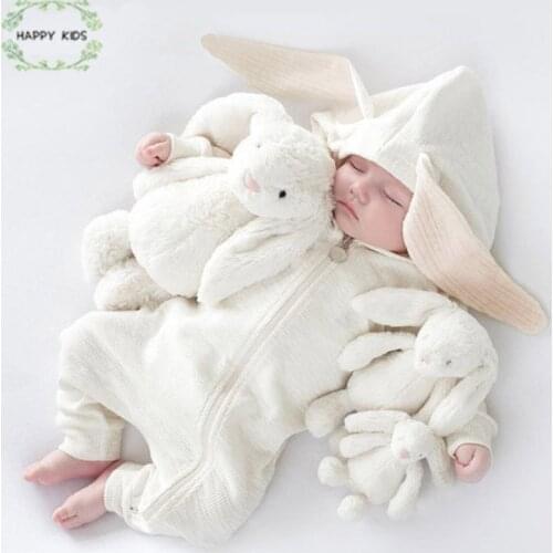 Baby Rompers Spring Baby Boys Girls Clothes Cotton Newborn Toddler Clothes Infant Jumpsuits cute 3D Rabbits ear Clothing DLY405