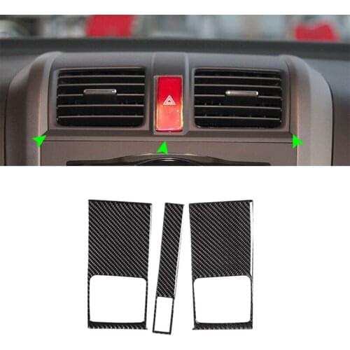 For Honda CRV 2007 2008 2009 2010 2011 Car Interior Carbon Fiber Center Control Air Condition Vent Outlet Frame Cover Trim