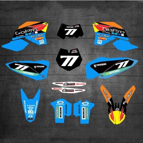 For KTM SX SXF 2007 2008 2009 2010 Free custom numbers name Graphics Decals Stickers For KTM EXC XCF 2008 2009 2010 2011 125-525