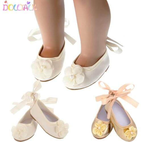 Dolltalk 2019 Newest 7.5*4CM Fashion Mini Doll Shoes High-quality Fashion Handmade Flower Shoes For 18 Inch Toy Doll Accessories