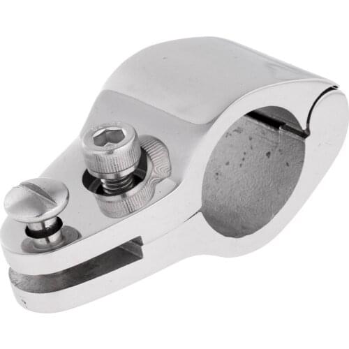Boat Cover/ Canopy Fitting Tube Clamp Fits 7/8'' Outer Diameter Bar Tube Frame Hinged - 316 Stainless Steel