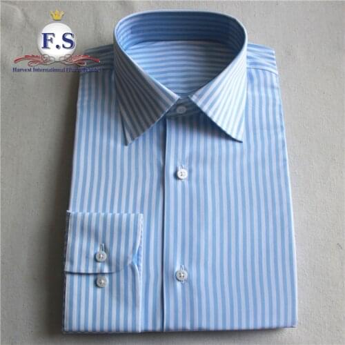 Tailored 120s easy care Striped popline men dress shirt