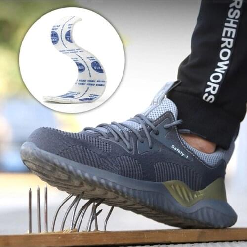 Men Steel Toe Boots Work Safety Plus Size Outdoor Tennis Breathable Protective Puncture-Proof Safety Shoes For Men Sneakers