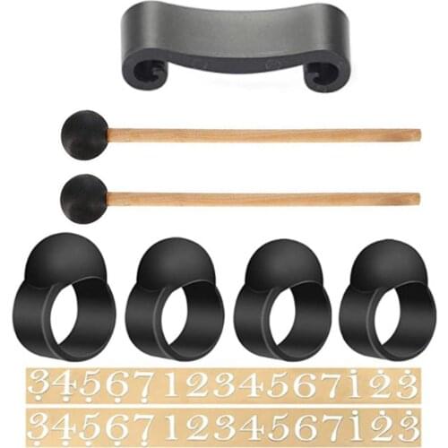 9-Piece Tongue Drum Accessories Set Tank Drum Attachments with Mallets Finger Picks Sleeves Notes Stickers for Hand/Frame/Drums