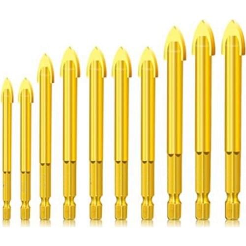 Drill Bit Set is Suitable for 10 Pieces of 1/8 to 1/2 Inch Diameter Drill Bit 1/4 Hexagon Handle