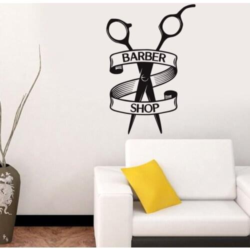 Barber Shop Sticker Bread Decal Customized Vinyl Wall Art Decor Windows Decoration Haircut Shavers Glass Barbershop Decals