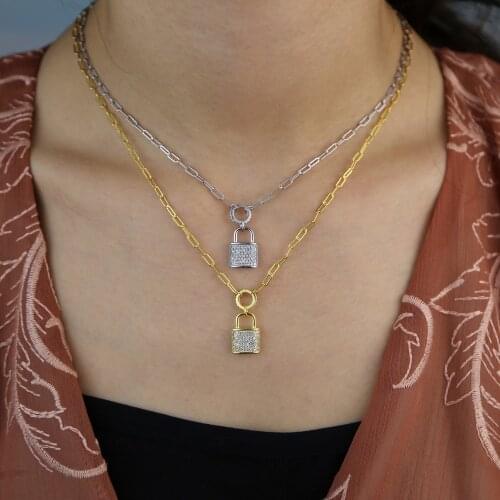 925 sterling silver necklace gold silver color fashion cubic zirconia silver jewelry