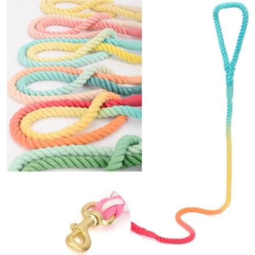 Dog Leash Round Cotton Dogs Lead Rope Colorful Pet Long Leashes Belt Outdoor Dog Walking Training Leads Ropes