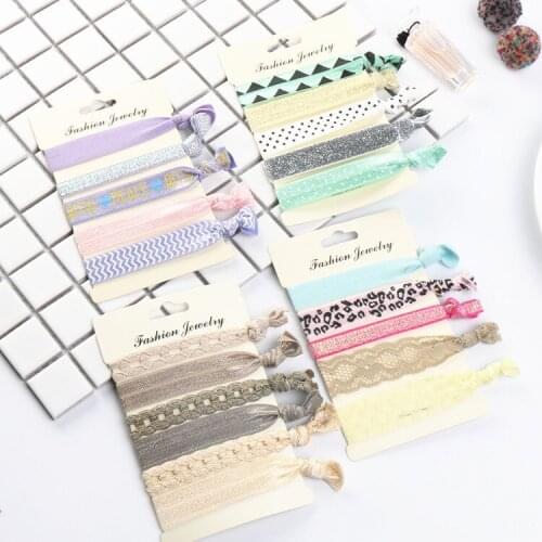 6pcs/lot Handmade Candy Nylon Hair Tie Headbands For Kids Girls Women Hair Accessories Elastic Band KJ002