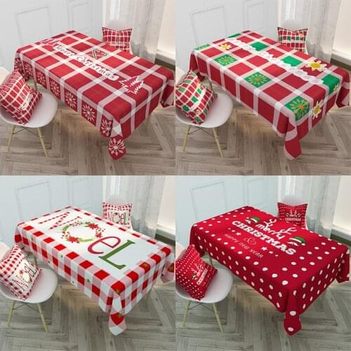 Rectangular Tablecloth Christmas Red Waterproof Stain Table Cloth oilcloth Party dining Table cover For home and kitchen 0040