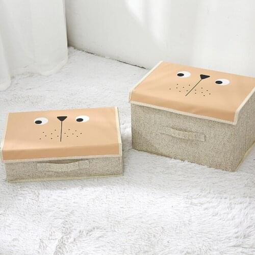 Dust-proof Desktop Storage Box Durable Animal Cartoon Pictures Storage Box For Wardrobe Clothes Small Item Storage Box For Home