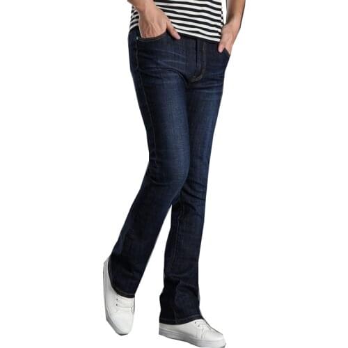 Pantalones vaqueros acampanados de trabajo para hombre, jeans con parte inferior acampanada, ajustados de algodón, acampanados