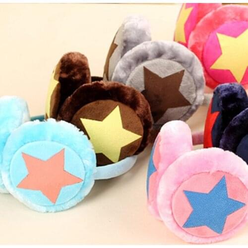 Adjustable Winter Ear Warm Earmuffs For Children Adult Star Plush Fur Ear Muff Ear Cover Cute Headband Gift For Girl Multicolor
