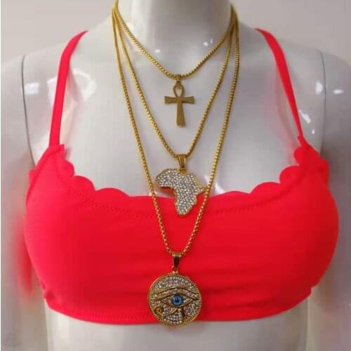 Religion Egyptian Ankh Crucifix Necklaces Pendants Stainless Steel Symbol of Life Cross Necklaces Jewelry Gifts XLCT012