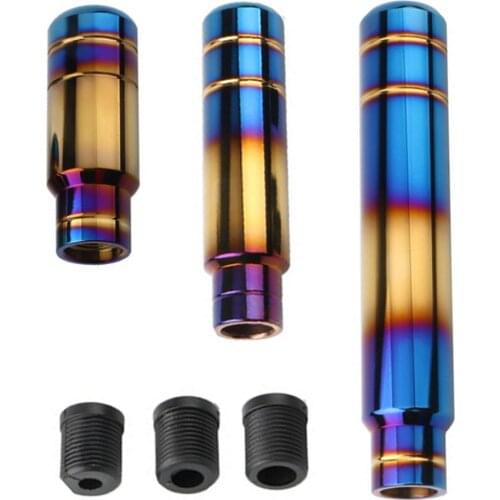 Car Universal Aluminum Gear Shift Knob Shifter Lever Head Burnt Blue 9cm/13cm/17.5cm With Threaded Adapters Car Accessories 2021