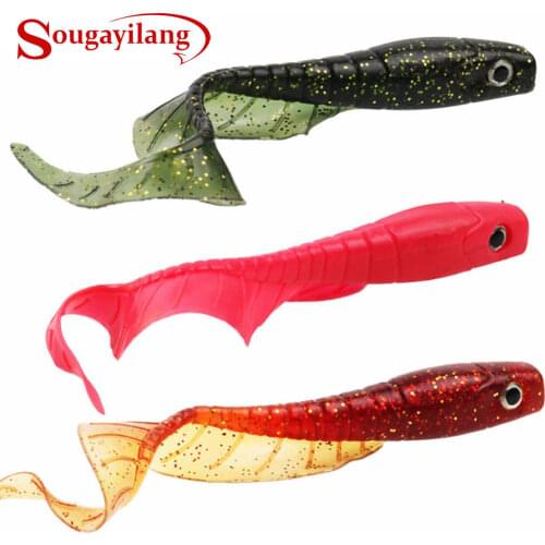 Sougayilang 3pcs/ Artificial Fishing Worm Lures Big Carp Lifelike Fishing Soft Baits Fake Bait Carp Fishing Lures Fishing Tackle