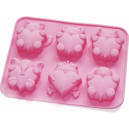 Cute Frog Elephant Animals Chocolate Muffin Cupcake Silicone Mold Soap Mould