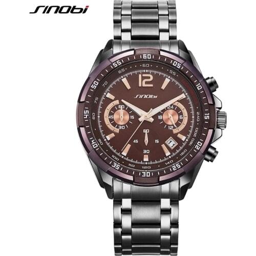 SINOBI Mens Buisness Watch Sports Quartz Watches Luxury Man Clock Relogio Masculino Calendar Male WristWatches 2019