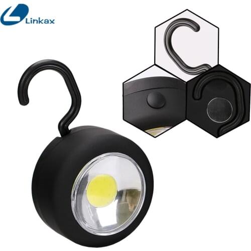 Linkax Camping Q5 LED Magnet Flashlight Torch Magnetic Indoor Outdoor Light Pocket Hanging Hook Lamp
