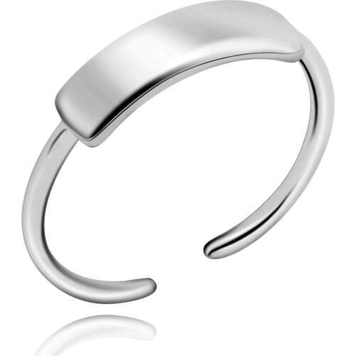 USPS Dropshipping Personalized Engrave Name Bar Ring, Custom 925 Sterling Silver, Men Women DIY Jewelry, Resizable Uloveido