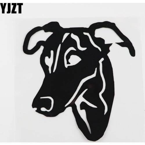 YJZT 12.6CMX13.5CM High Quality Greyhound Dog Car Sticker Vinyl Decal Black/Silver 8A-0038