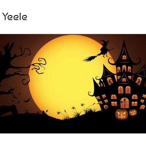 Yeele Halloween Background Big Moon Castle Witch Baby Portrait Photography Photographic Party Decor Backdrop For Photo Studio