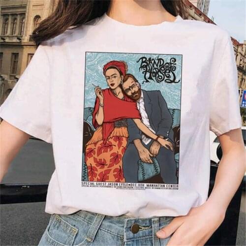Womens T-shirt Art Oil Painting Print Cute Womens T-shirt Casual Harajuku Graphic T-shirt Funny ulzzang grunge