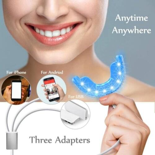 1/Set Dental Portable Smart LED Teeth Whitening Device 3 USB Ports For Android IOS Bleaching System Dentist Tools