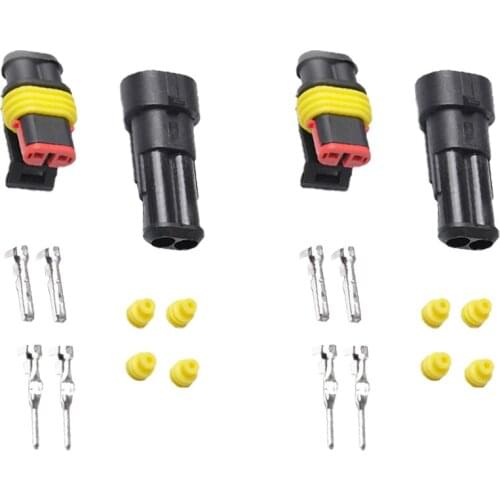 2 Sets 2 Pin Waterproof Electrical Connector for Motorcycle Boat Truck