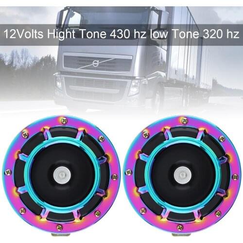 2pc 12V Universal Super Loud Car Horn 139DB Blast Tone Grill Mount Electric Compact Blast Tone Horn Loudspeaker for Car Vehicle