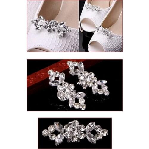 2Pcs Of 1 Pack Rhinestone Shoes Buckle Fashion Elegant Shoe Clips For Decorating