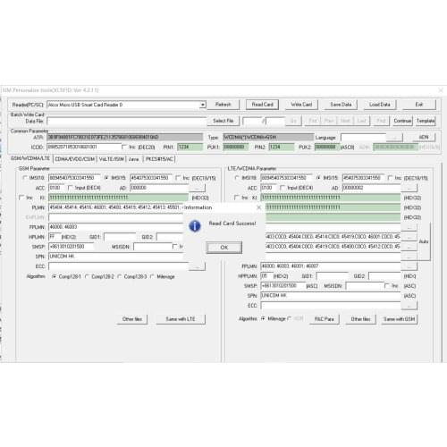 2G 3G 4G SIM personalize programmable tools software program blank SIM cards ICCID, IMSI, KI, OPC, PUK, ADM,GSM +2pcs SIM cards