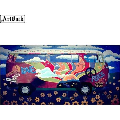 5d diy diamond painting color bus full square diamond / round drill car picture diamond mosaic 3d diamond embroidery crafts