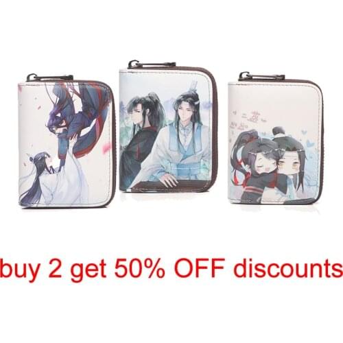 Anime Mo Dao Zu Shi Cosplay The Untamed Wei Wuxian Lan Wangji Mdzs Card Holder Zipper Bags Wallet Purse Gifts For Girls CS284