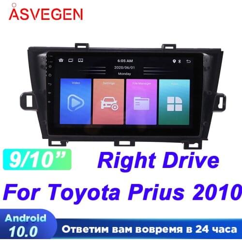 9/10" Android 10 Car Radio Player For Toyota Prius 2010 Right Drive With Rom 1G 16G Multimedia Navigation Audio HeadUnit Stereo