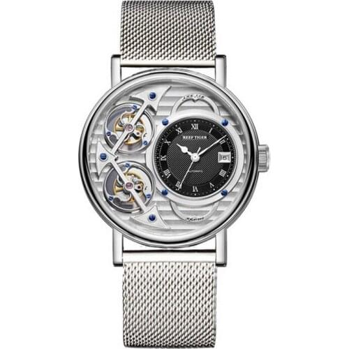 Reef Tiger mens luxury watches,men automatic watch dress man wristwatch self wind mechanical clock waterproof timepiece relogio