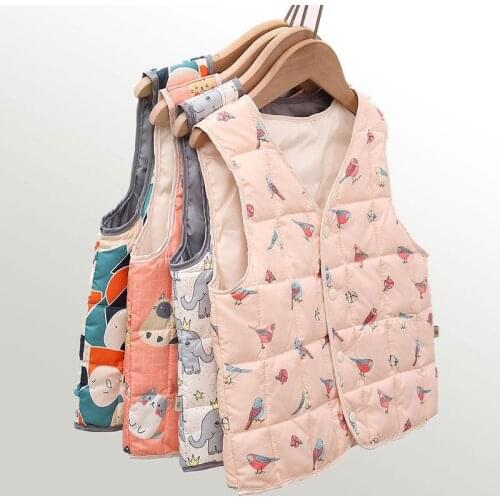 Kids Vests Warm Waistcoats For Boys & Girls Thick Down Vests Winter Autumn Children Sleeveless Jacket Outwear Fashion Clothes