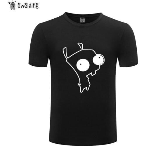 Cute Invader Zim Dog Gir Men T Shirt Anime Cartoon T Shirts Men Cotton Short Sleeve Tshirt Streetwear Tee Shirt Homme Blusas New