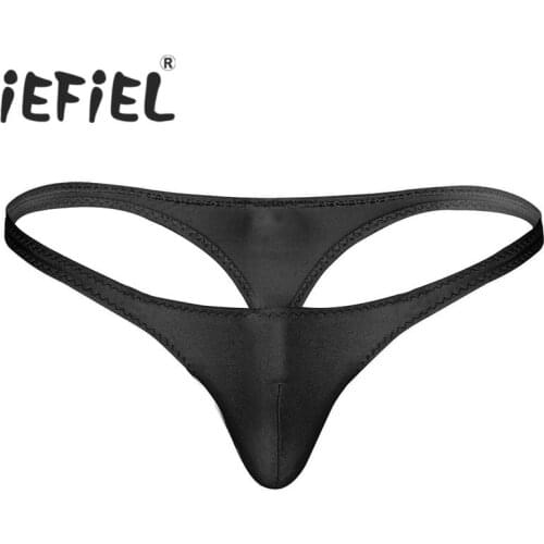 IEFiEL Good Stretchy Sexy Mens Lingerie Low Rise Bulge Pouch Spandex Bikini Briefs Thong Underwear Jockstrap Bikini Briefs