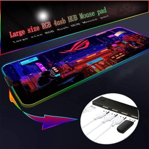ASUS ROG RGB Gaming Accessories Mouse Pad with 4 Port USB Hub LED Soft Extended Large Mousepad XXL Desk Laptop Computer PC Games