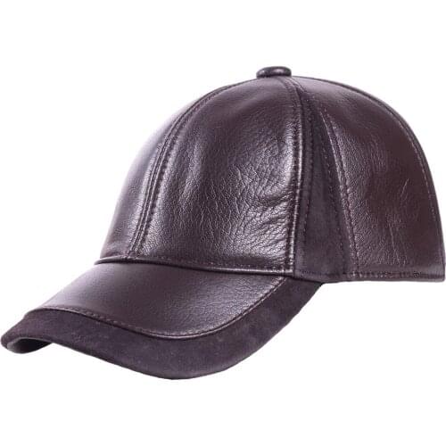 Mens Womens Real Leather Adjustable Sunbonnet Baseball Trucker Army Golf Caps/Hats