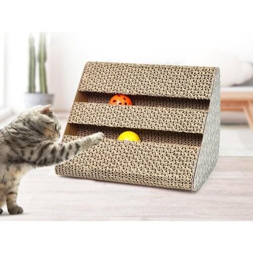 Cat Scratcher with Catnip Kitten Scratch Pad Corrugated Paper Scratch Board For Kittens Cat Scratching Pet Products Balls Toys