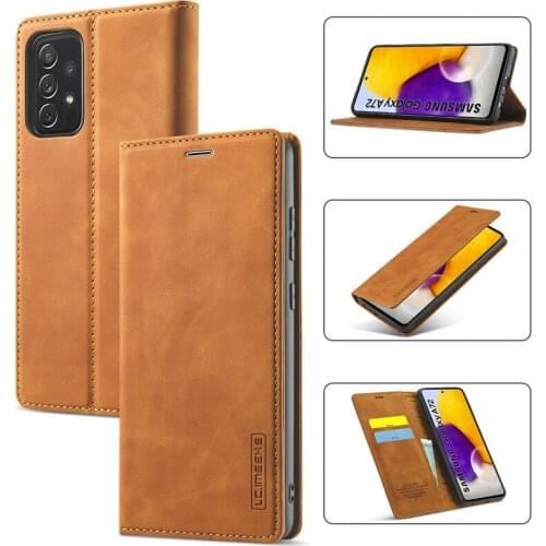 Leather Flip Case For Sansung A12 A52 A72 5G Kickstand Protect Magnetic Wallet Stand Card Cover For Galaxy A51 A71 4G Etui