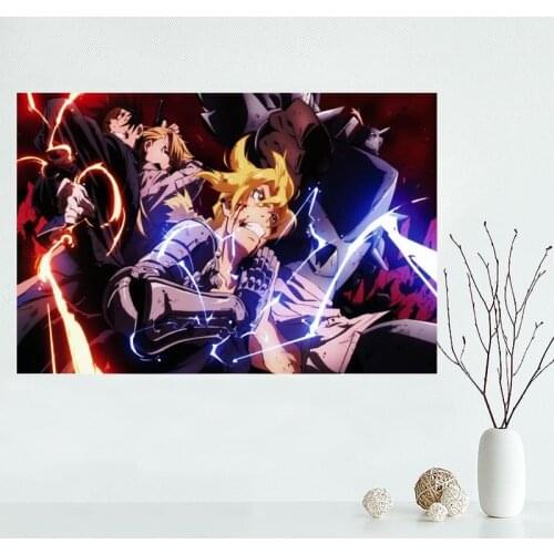 Nice Custom Fullmetal Alchemist Canvas Poster Print painting Art Wall Silk Poster cloth print Fabric Poster