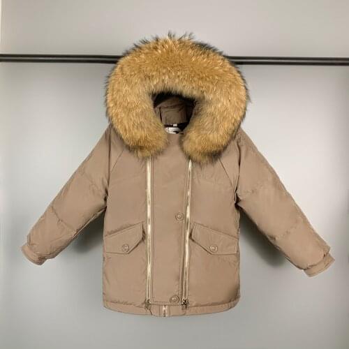 2021 New 90% White Duck Down Coat Large Real Fox Fur Hooded Down Jacket Winter Pocket Loose Thick Warm Snow Outwear
