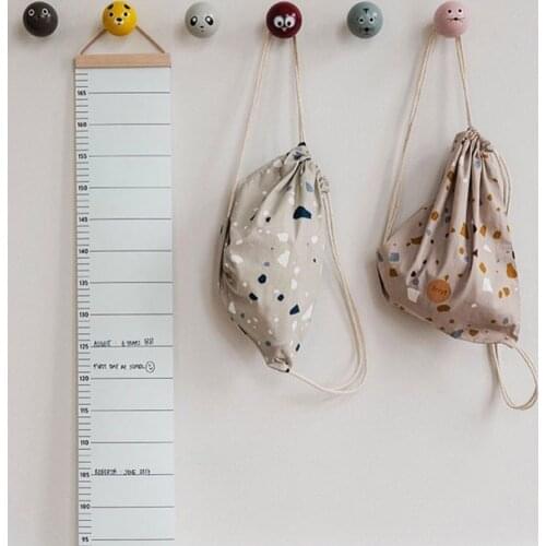 Hot Nordic Children Height Ruler Canvas Hanging Growth Chart Kids Room Wall Decor